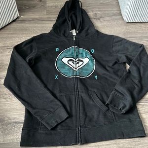 ROXY black hoodie women’s size SMALL- zip up